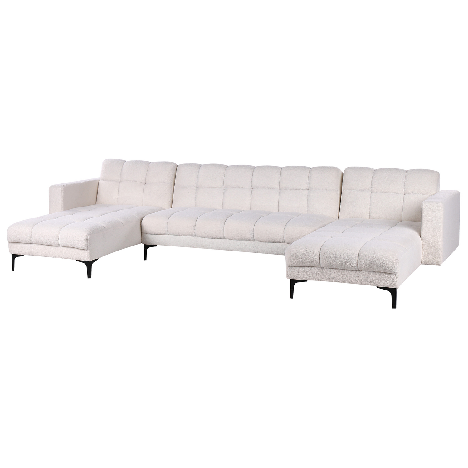 Beliani - ALNES - Hoekbank u-vorm - Wit - Polyester