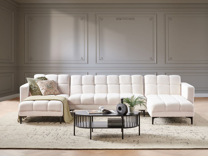 Beliani - ALNES - Hoekbank u-vorm - Wit - Polyester