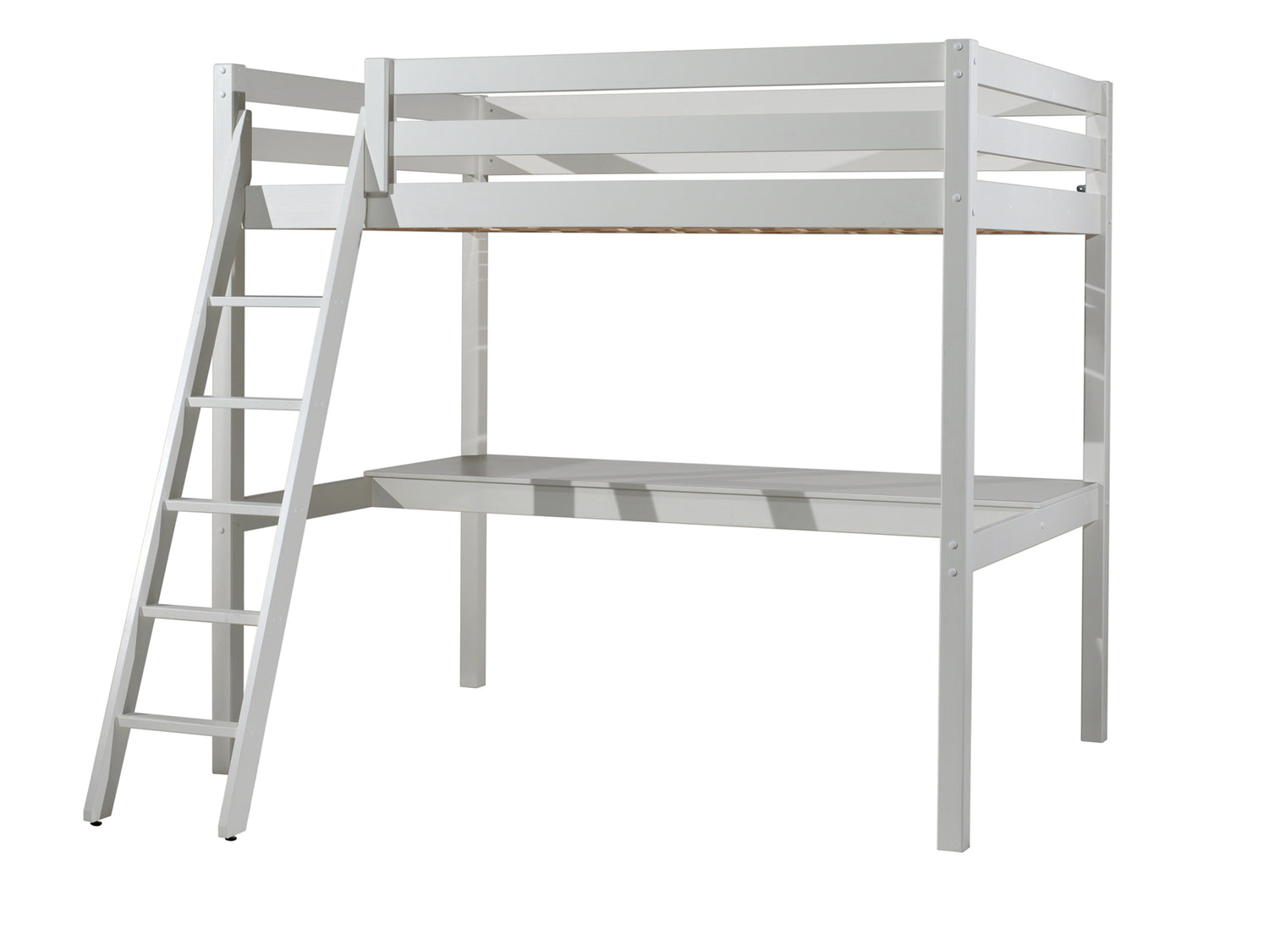 LUCEVI - Pino Mezzanine bed + Ladder + Bureau - Wit - 140x200 cm