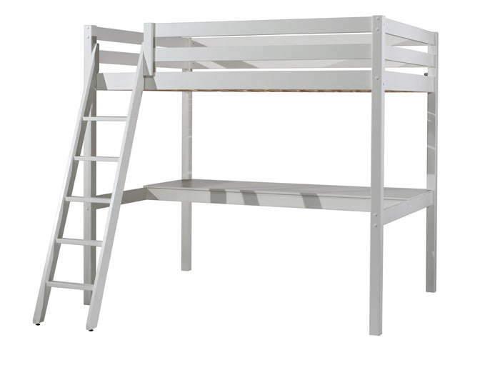LUCEVI - Pino Mezzanine bed + Ladder + Bureau - Wit - 140x200 cm
