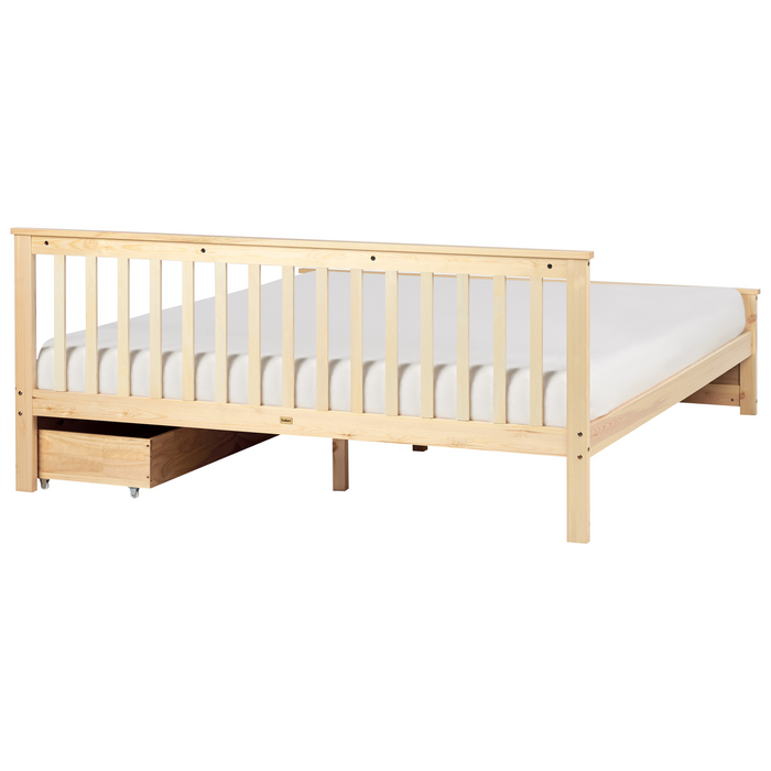 Beliani-OLENDON-Bed met 2 lades-Lichtbruin-180 x 200 cm-Dennenhout