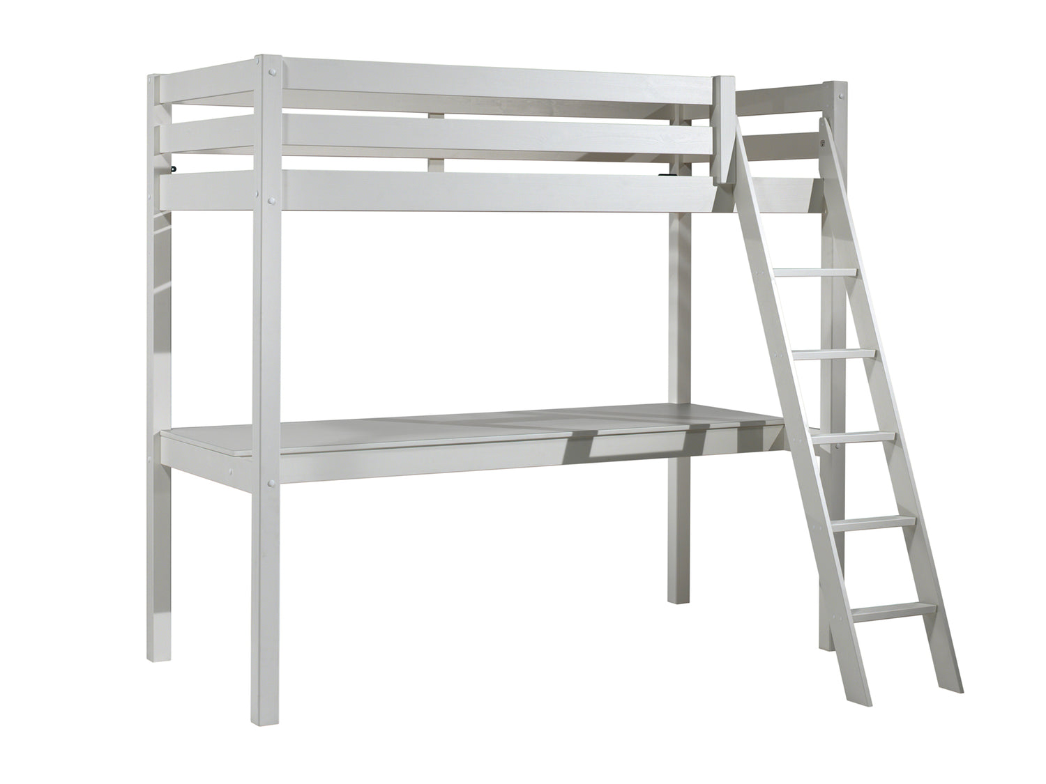 LUCEVI - Pino Mezzanine bed + Ladder + Bureau - Wit - 90x200 cm