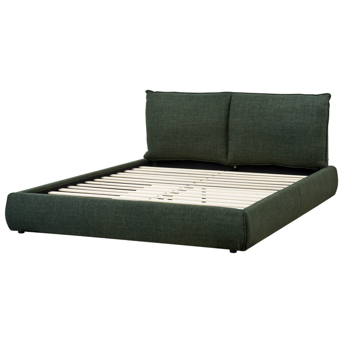 Beliani-VINAY-Tweepersoonsbed-Donkergroen-160 x 200 cm-Polyester