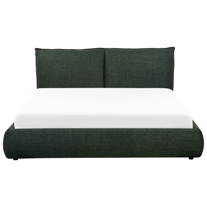 Beliani-VINAY-Tweepersoonsbed-Donkergroen-160 x 200 cm-Polyester