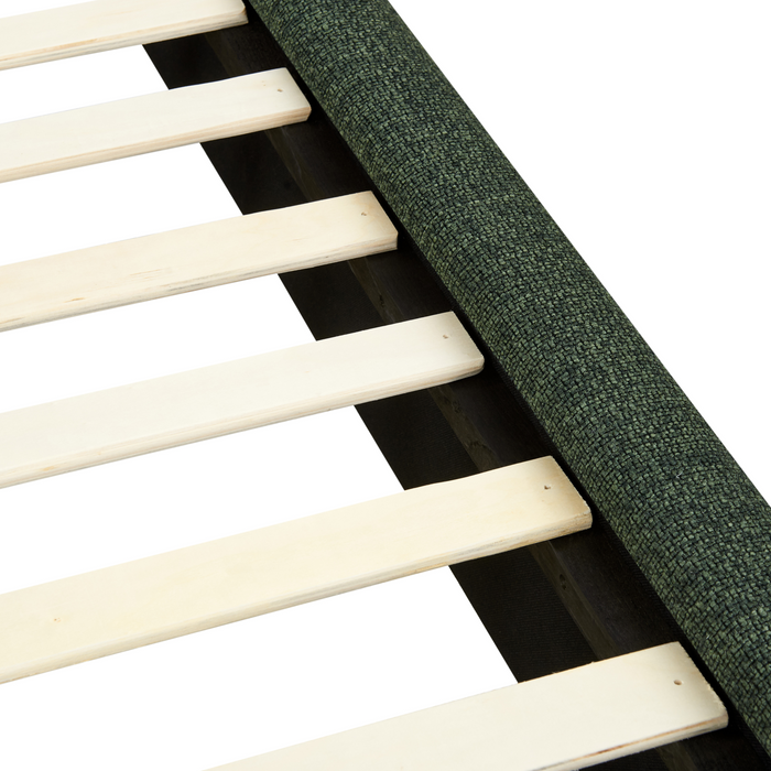 Beliani-VINAY-Tweepersoonsbed-Donkergroen-160 x 200 cm-Polyester