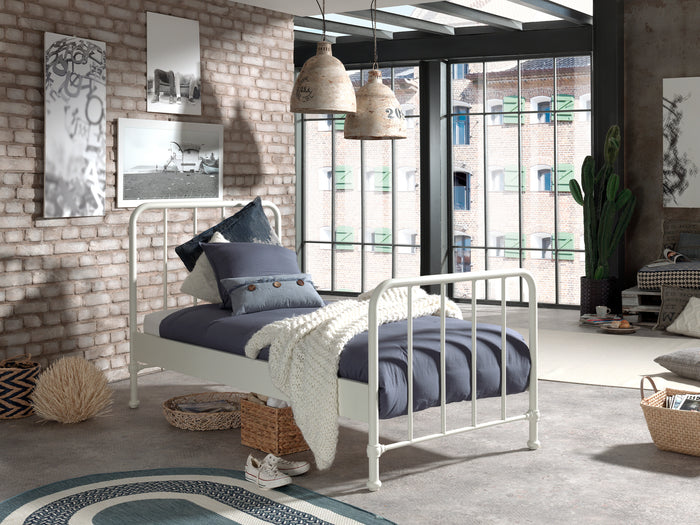 LUCEVI - Bronxx bed + Nachtkastje - Wit - 90x200 cm