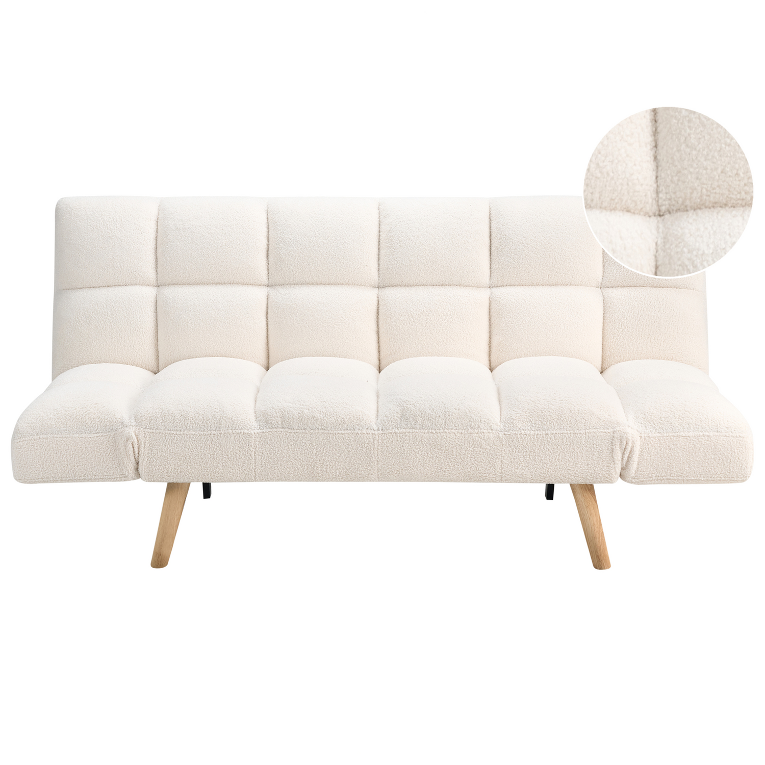 Beliani - INGARO - Slaapbank - Wit - Bouclé