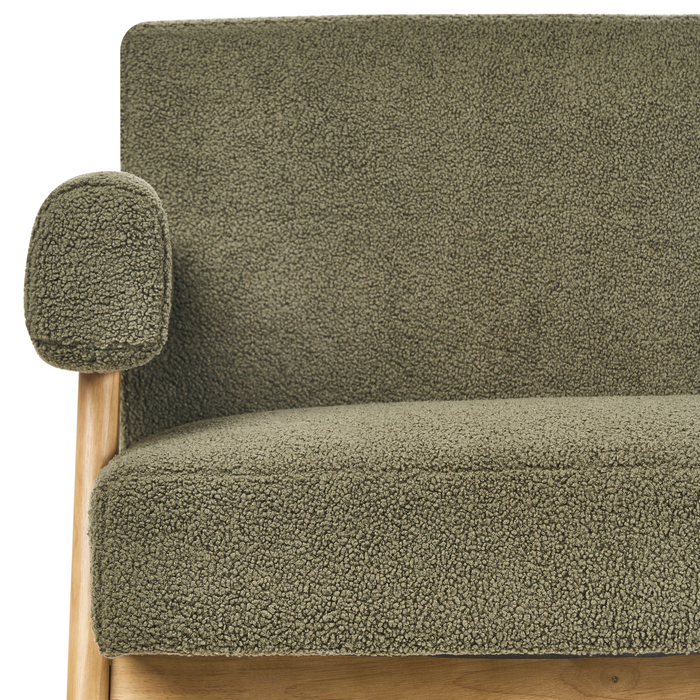 Beliani - TAMRE - Bankenset - Groen|Lichtbruin - Bouclé