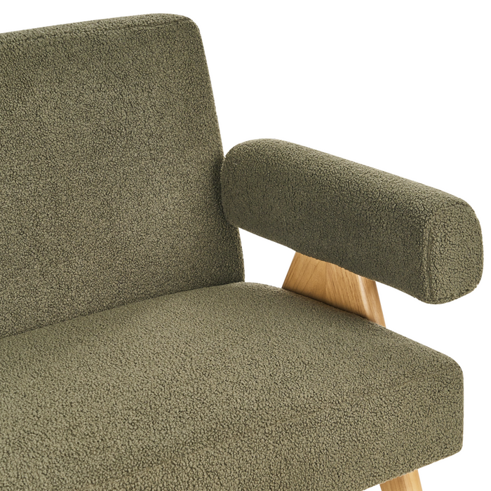 Beliani - TAMRE - Bankenset - Groen|Lichtbruin - Bouclé