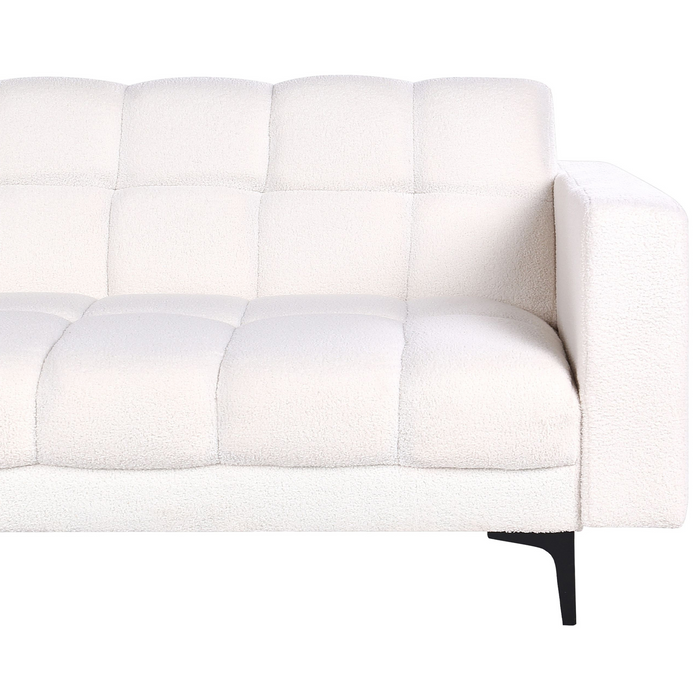 Beliani-ALNES-Hoekbank met ottomaan-Wit-Rechtszijdig-Polyester