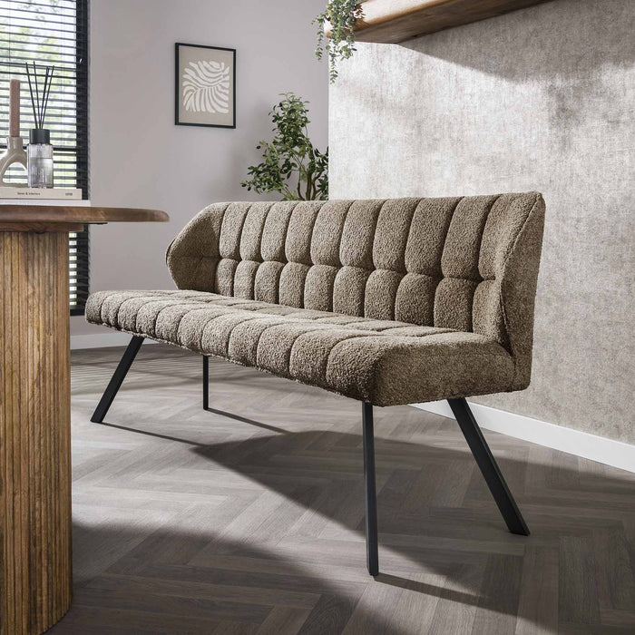 Davidi Design Raster Taupe Bouclé Eetkamerbank 180 cm