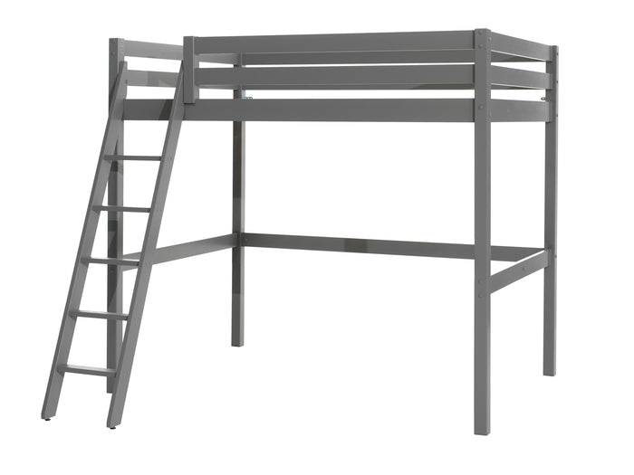 LUCEVI - Pino Mezzanine bed + Ladder + Bureau - Grijs - 140x200 cm