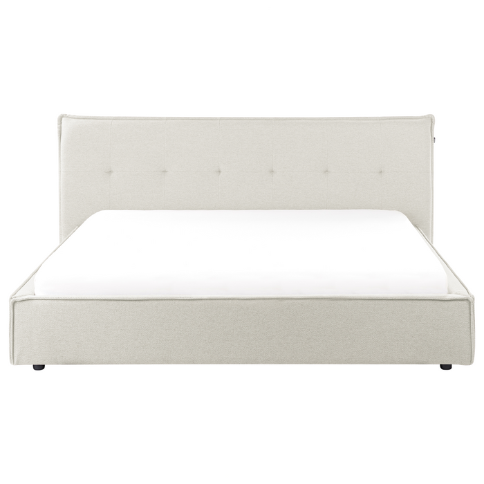 Beliani-LESTRE-Tweepersoonsbed-Gebroken wit-180 x 200 cm-Linnen