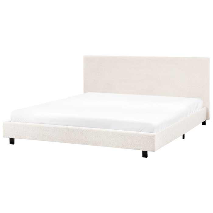 Beliani - ALBI - Tweepersoonsbed - Off-white - 180 x 200 cm - Bouclé