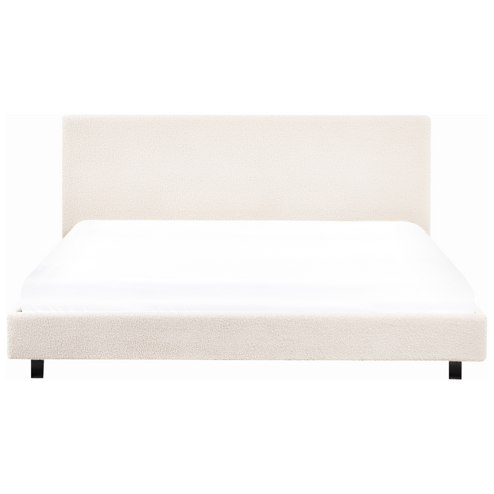 Beliani - ALBI - Tweepersoonsbed - Off-white - 180 x 200 cm - Bouclé