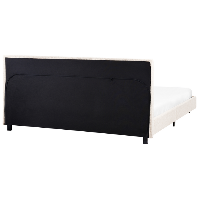 Beliani - ALBI - Tweepersoonsbed - Off-white - 180 x 200 cm - Bouclé