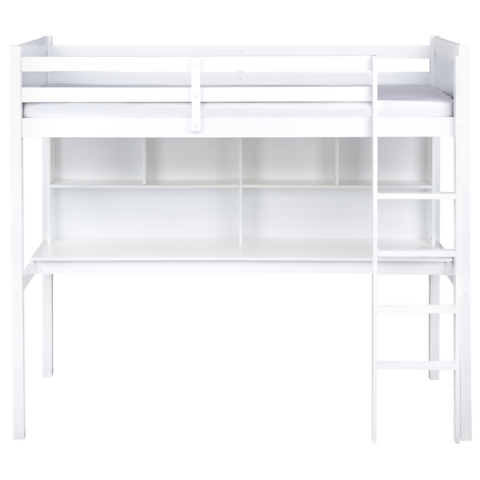 Beliani - FOUCAMONT - Hoogslaper - Wit - 90 x 200 cm - Dennenhout