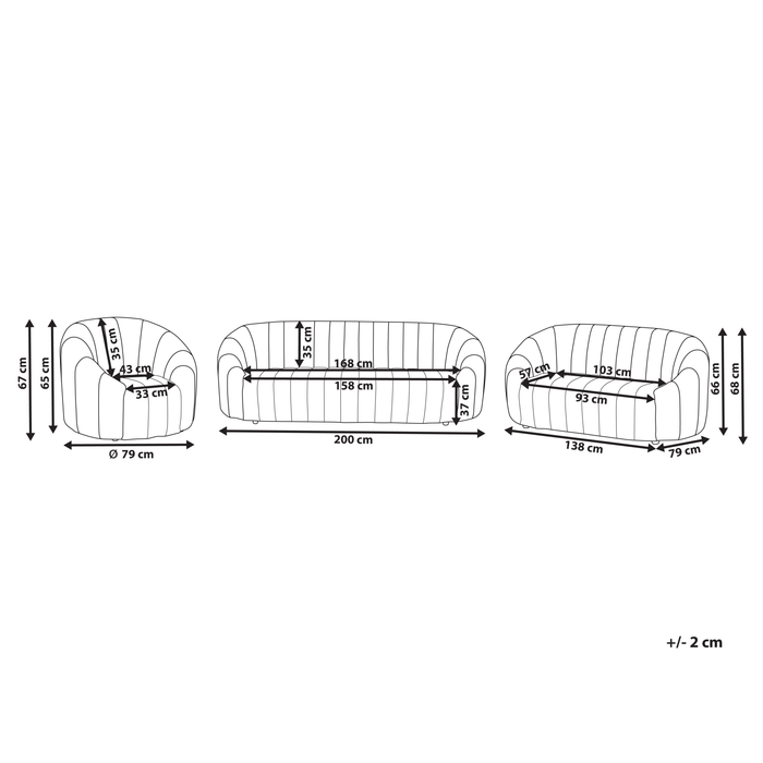 Beliani - MALUNG - Bankenset - Donkergroen - Fluweel
