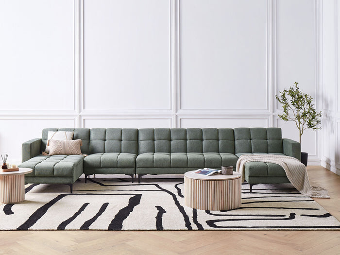 Beliani - ALNES - Modulaire bank - Donkergroen - 6-zits - Stof