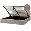 Beliani-MONTLAUR-Bed met opbergruimte-Taupe-180 x 200 cm-Bouclé