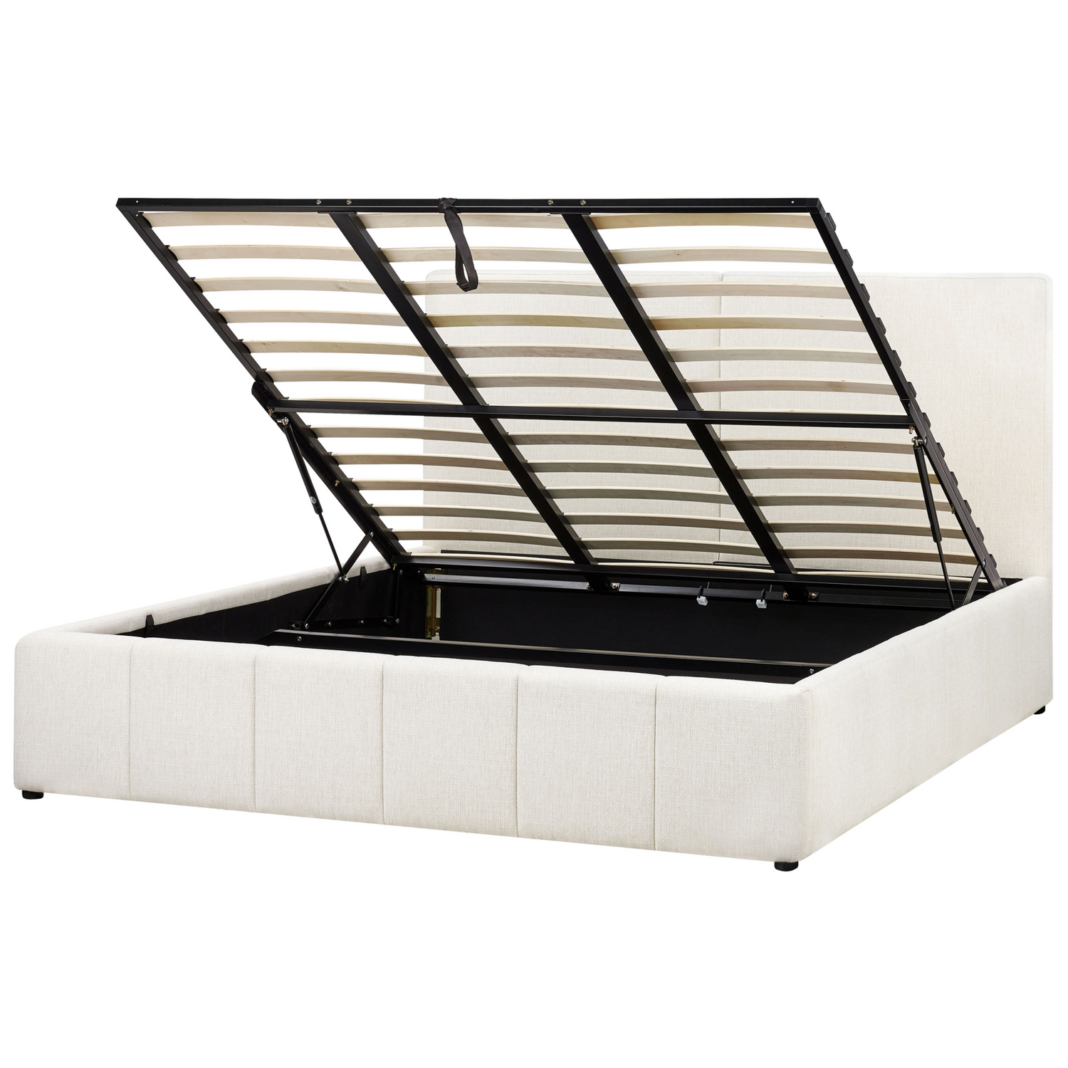 Beliani-CASTELNAVET-Tweepersoonsbed-Wit-180 x 200 cm-Polyester