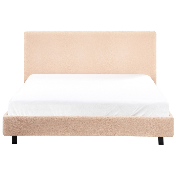 Beliani - ALBI - Tweepersoonsbed - Beige - 140 x 200 cm - Bouclé