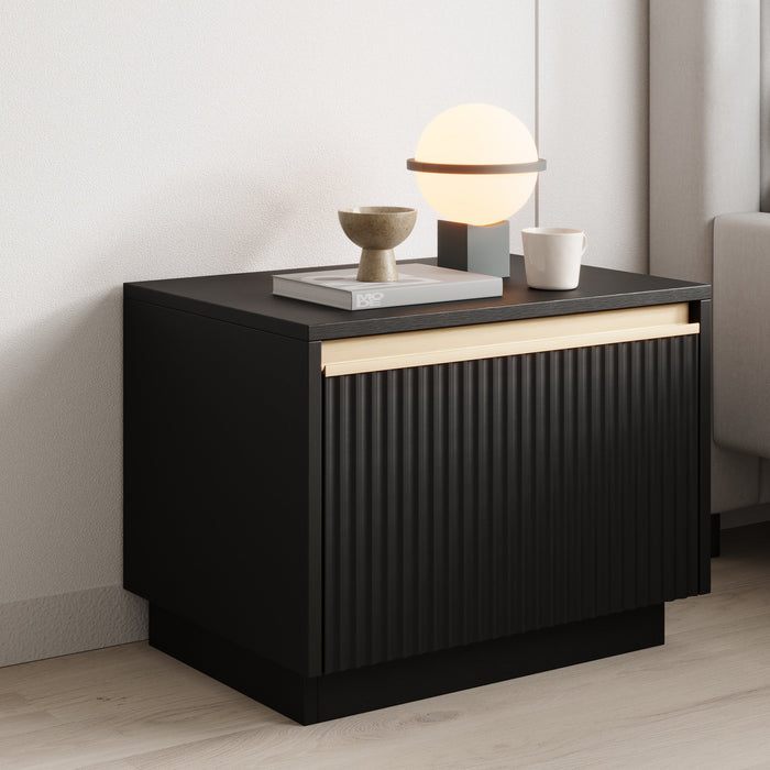 Meubella - Nachtkastje Remy - Zwart - 54 cm