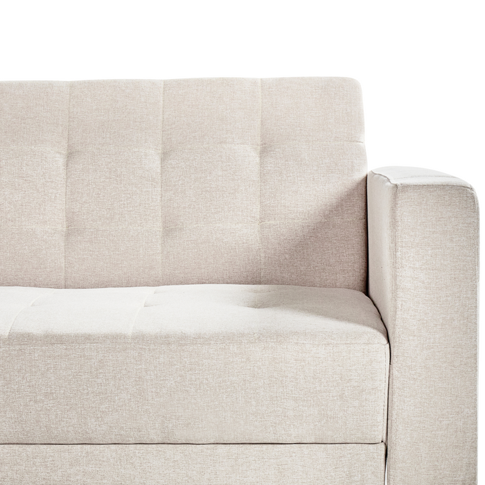 Beliani-ABERDEEN-Hoekslaapbank ottomaan-Beige -Rechtszijdig-Polyester