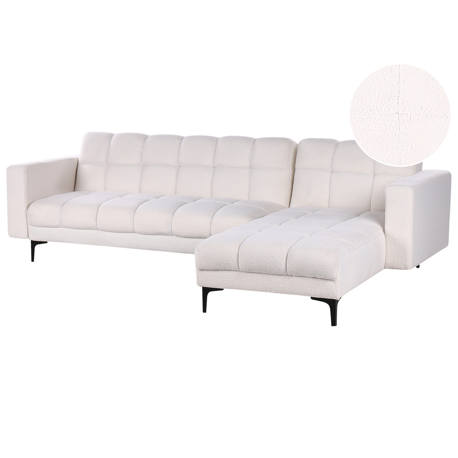 Beliani - ALNES - Hoekbank - Wit - Linkszijdig - Polyester