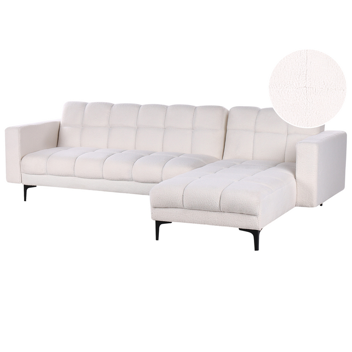 Beliani - ALNES - Hoekbank - Wit - Linkszijdig - Polyester