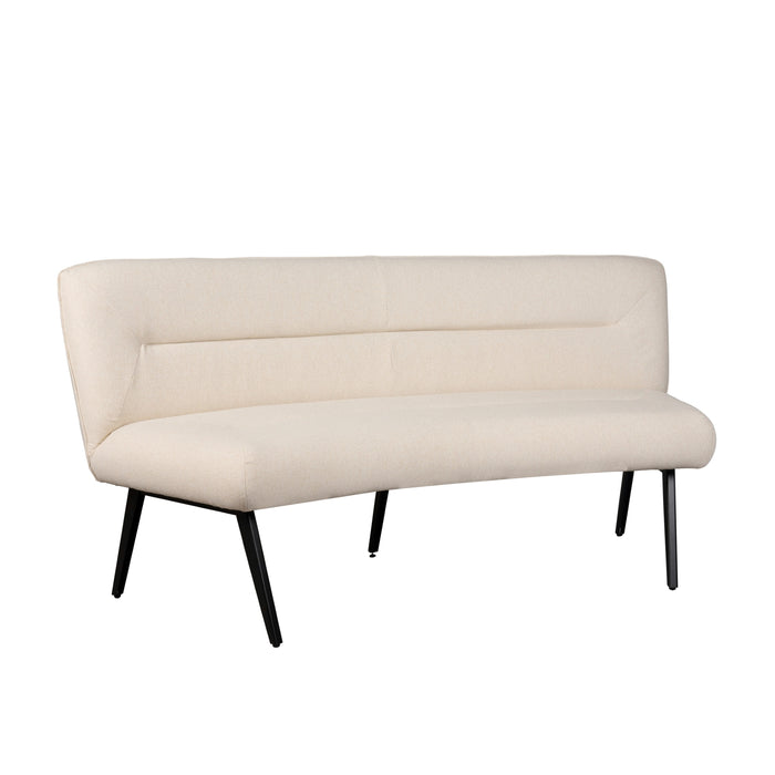 Eetkamerbank Bjorna - Beige - Textiel | Metaal