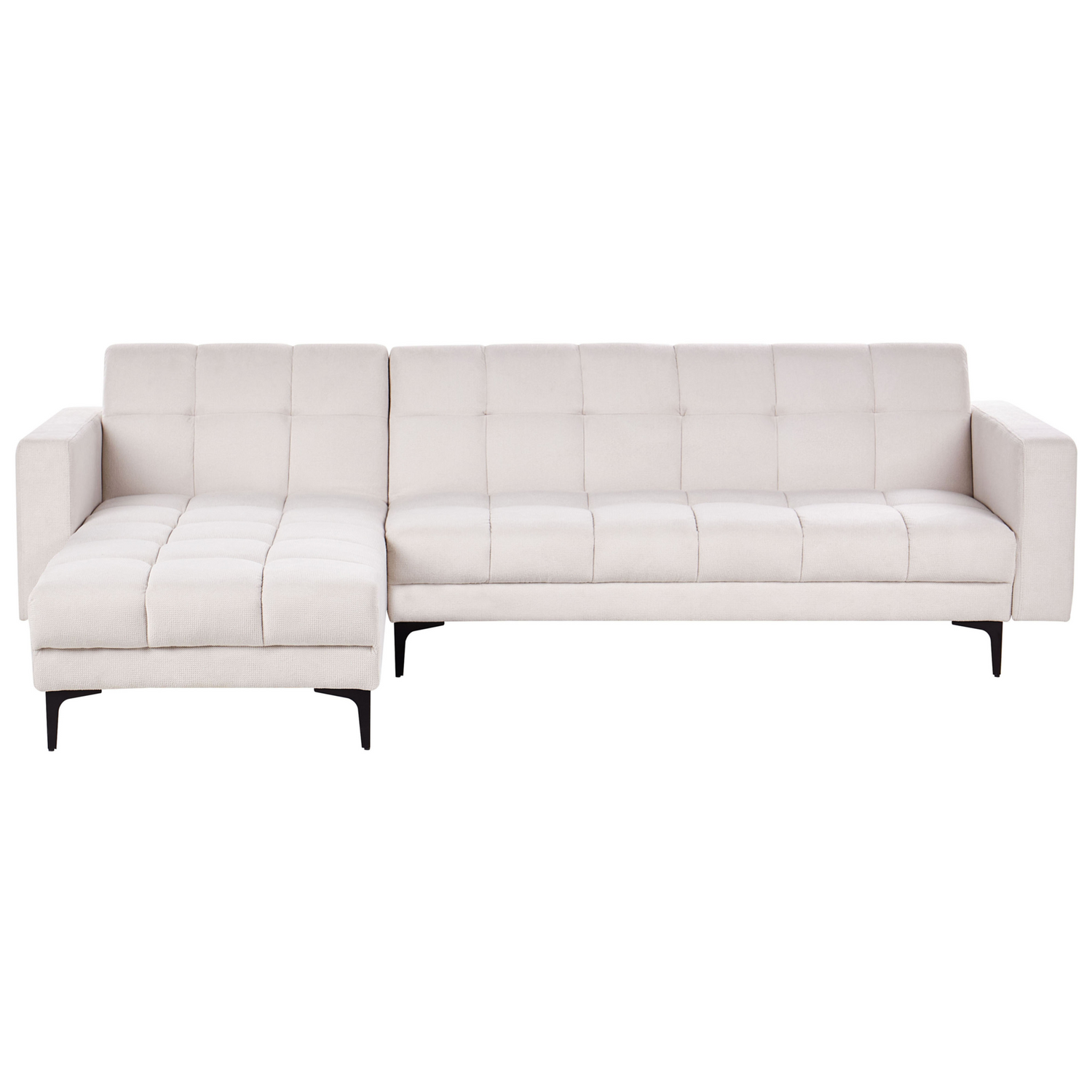 Beliani - ALNES - Hoekbank - Gebroken wit - Rechtszijdig - Polyester