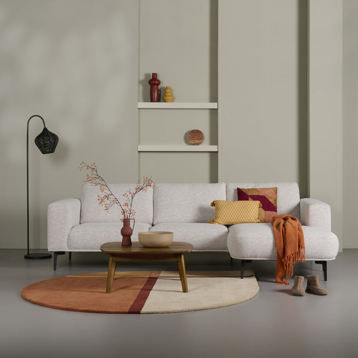 Hoekbank Fame - Beige - Textiel - 289x85x159cm (BxHxD)