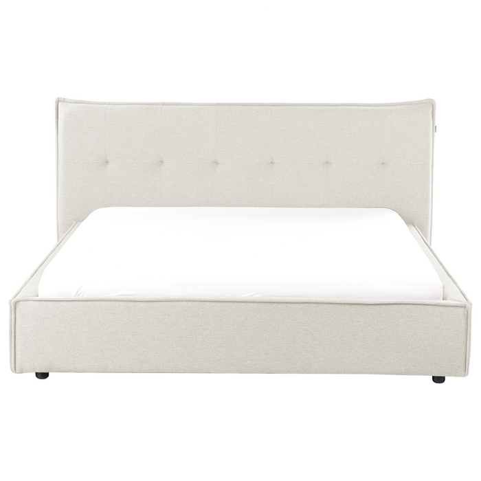 Beliani-LESTRE-Tweepersoonsbed-Gebroken wit-160 x 200 cm-Linnen