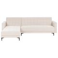 Beliani - ABERDEEN - Hoekbank - Lichtbeige - Rechterzijde - Fluweel