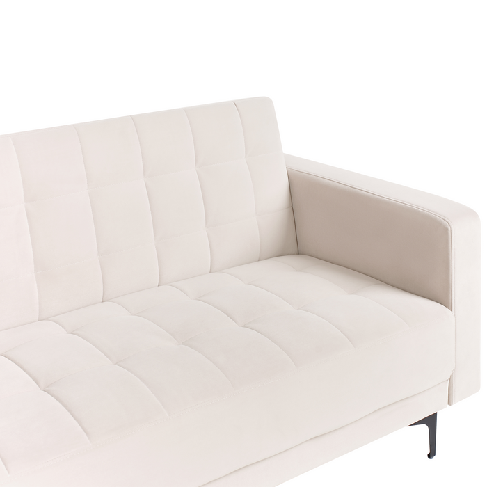 Beliani - ABERDEEN - Hoekbank - Lichtbeige - Rechterzijde - Fluweel