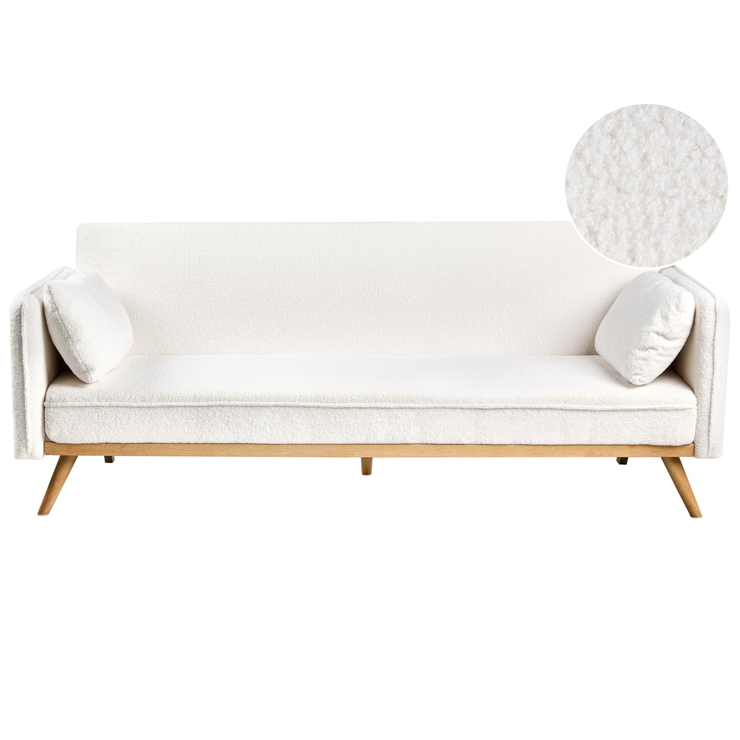 Beliani - ASAA - Slaapbank - Gebroken wit - Bouclé