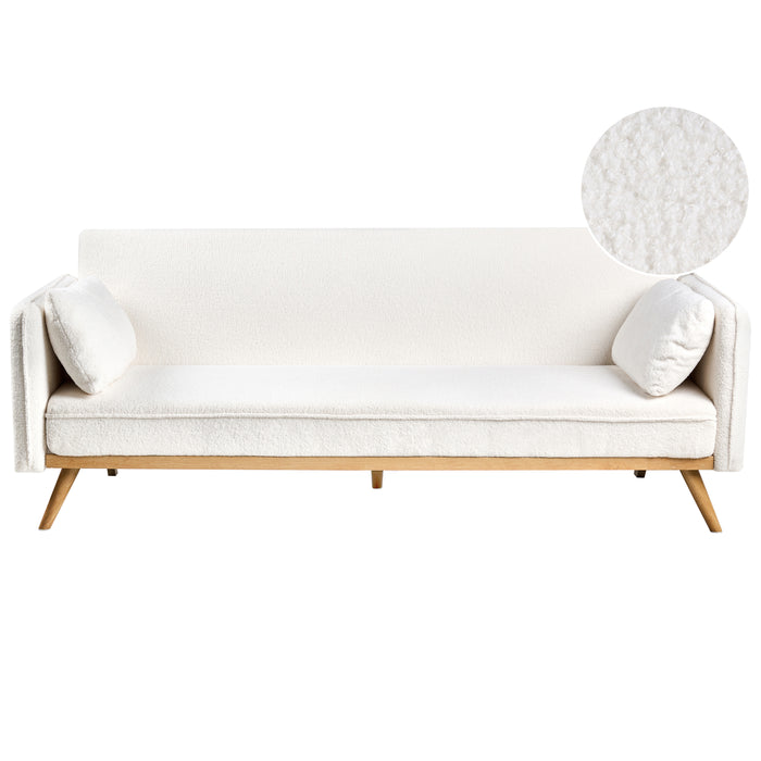 Beliani - ASAA - Slaapbank - Gebroken wit - Bouclé