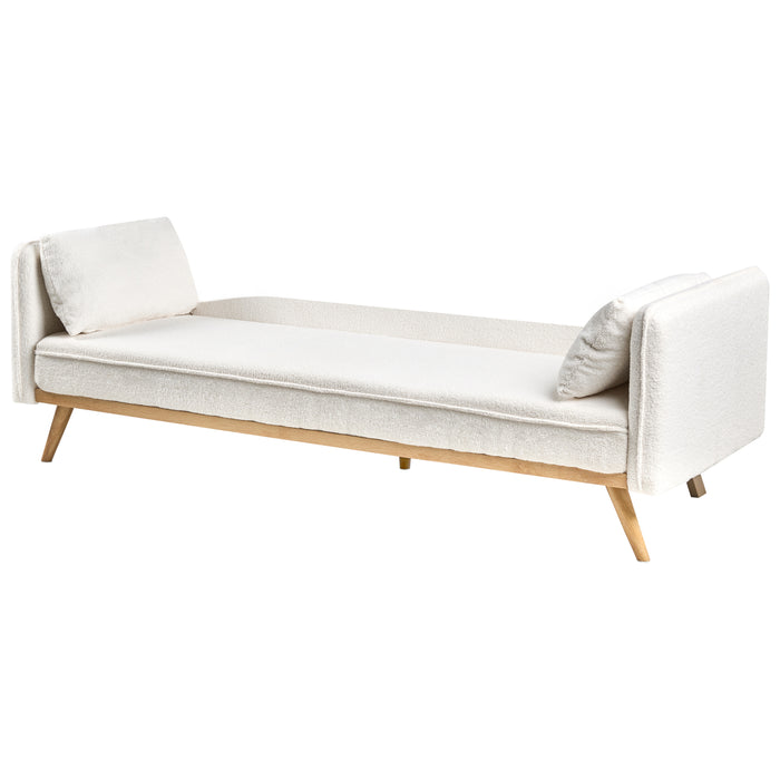 Beliani - ASAA - Slaapbank - Gebroken wit - Bouclé