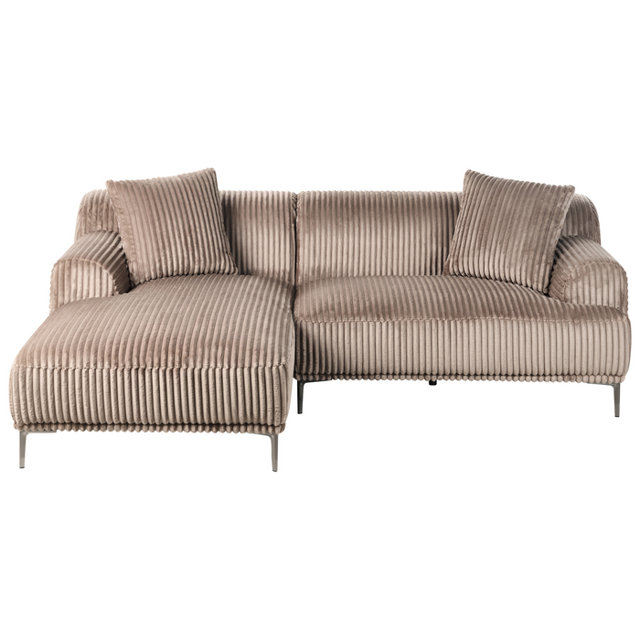 Beliani-STENUM-Hoekbank 3-zits-Lichtbruin-Rechtszijdig-Corduroy