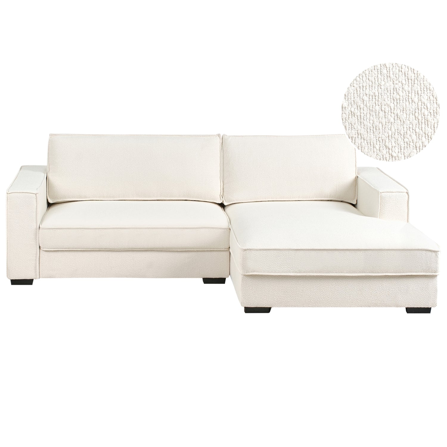 Beliani - RENDERS - Hoekbank - Gebroken wit - Linkszijdig - Bouclé