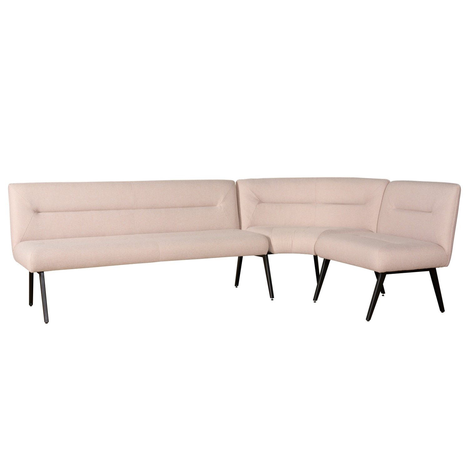 Eetkamerhoekbank Bjorna - Roze - Textiel | Metaal