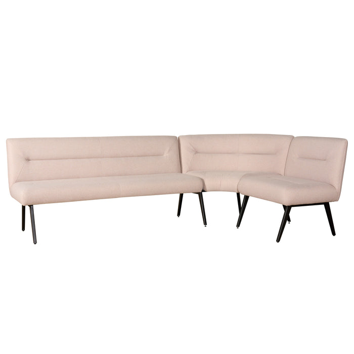 Eetkamerhoekbank Bjorna - Roze - Textiel | Metaal