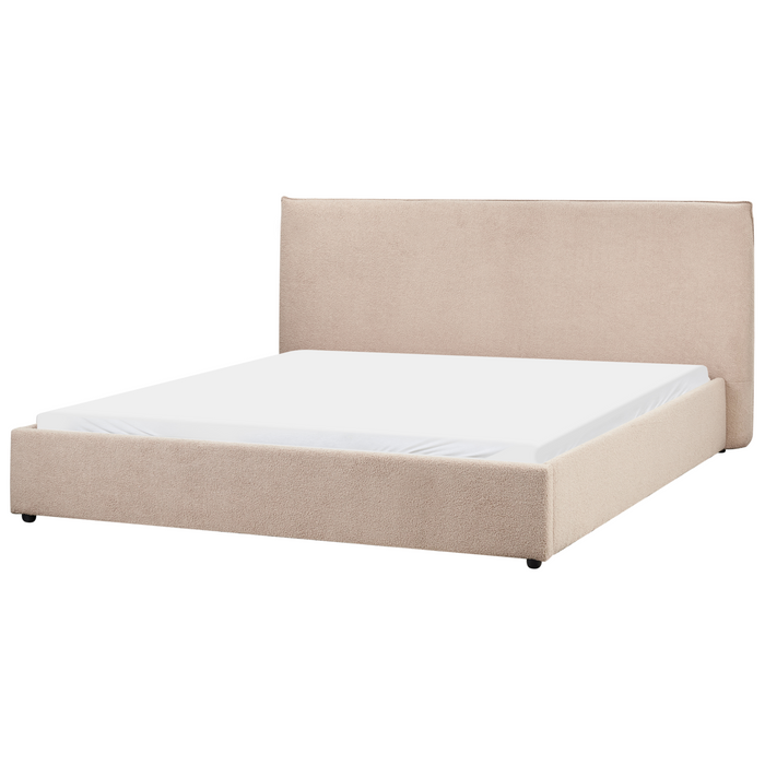 Beliani - LAVAUR - Tweepersoonsbed - Taupe - 180 x 200 cm - Bouclé