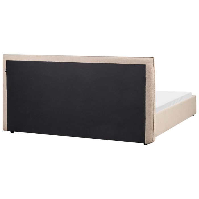 Beliani - LAVAUR - Tweepersoonsbed - Taupe - 180 x 200 cm - Bouclé