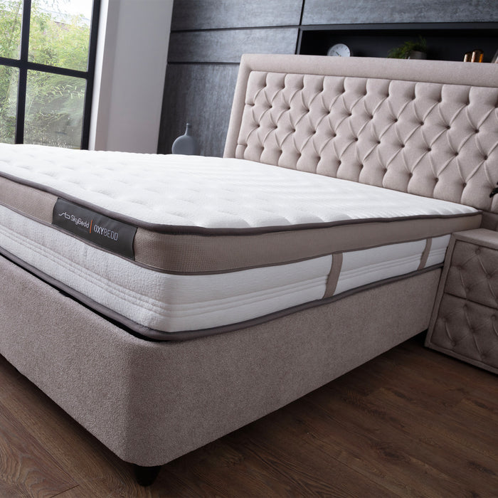SKYBEDD ® Oxybedd Boxspring met Opbergruimte en Matras