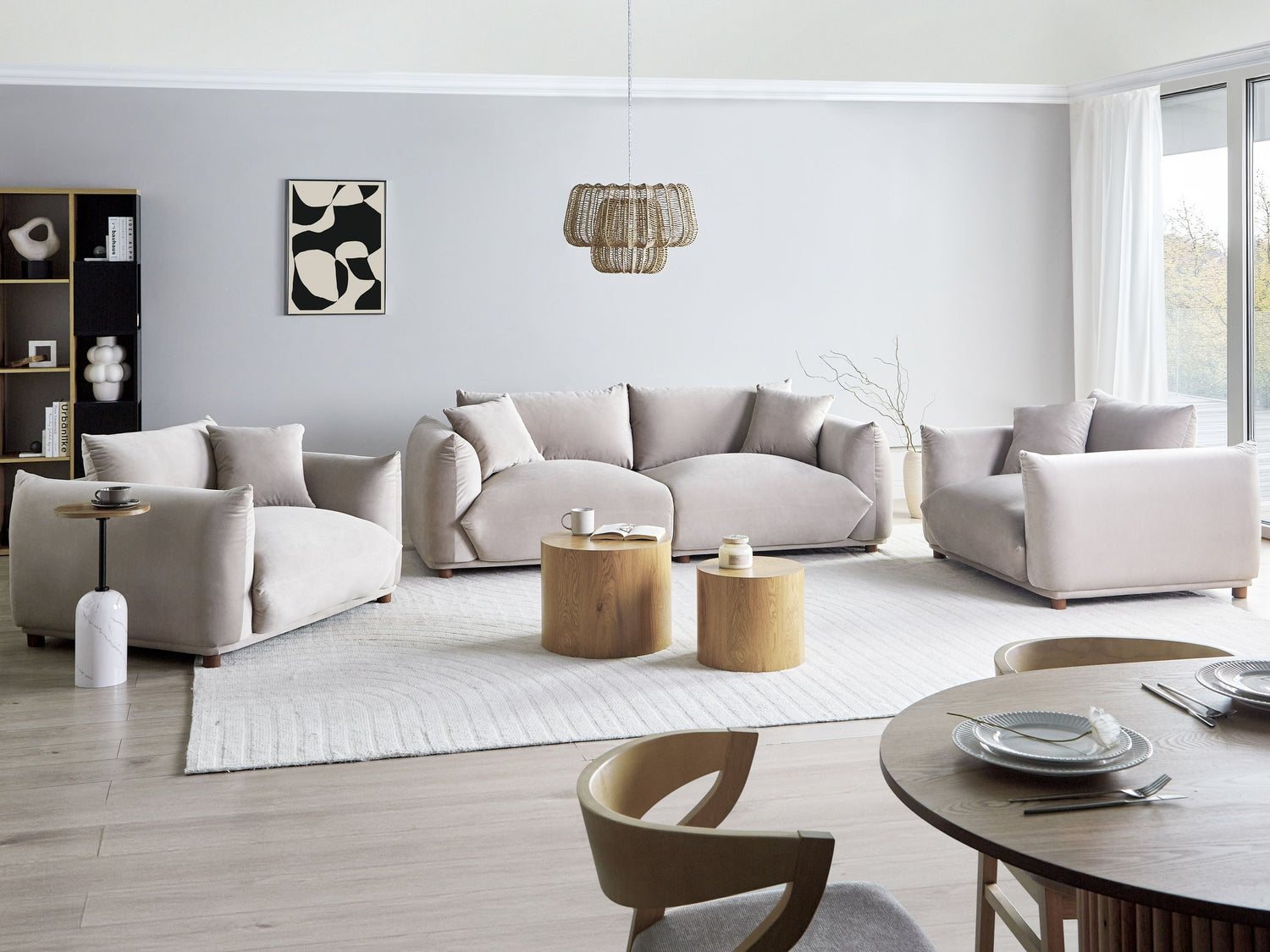 Beliani - LUVOS - Banken set - Taupe - Fluweel