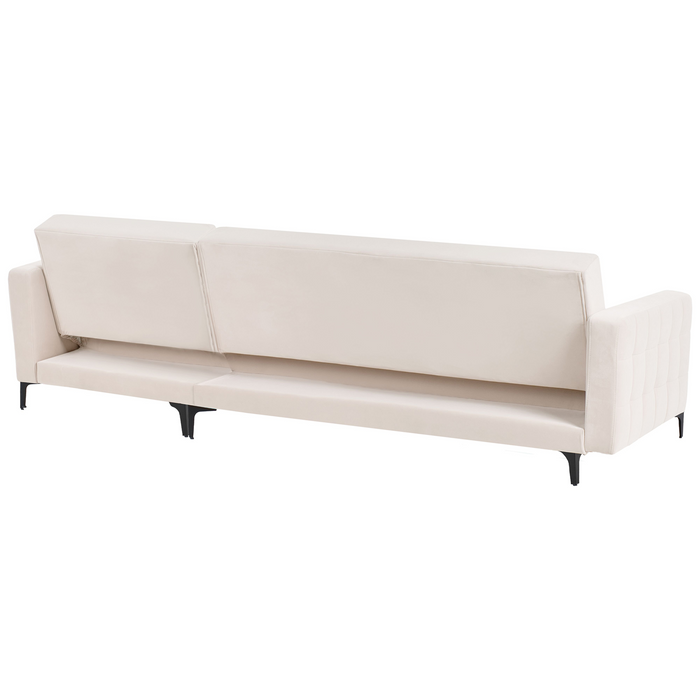 Beliani - ABERDEEN - Hoekbank - Lichtbeige - Linkszijdig - Fluweel