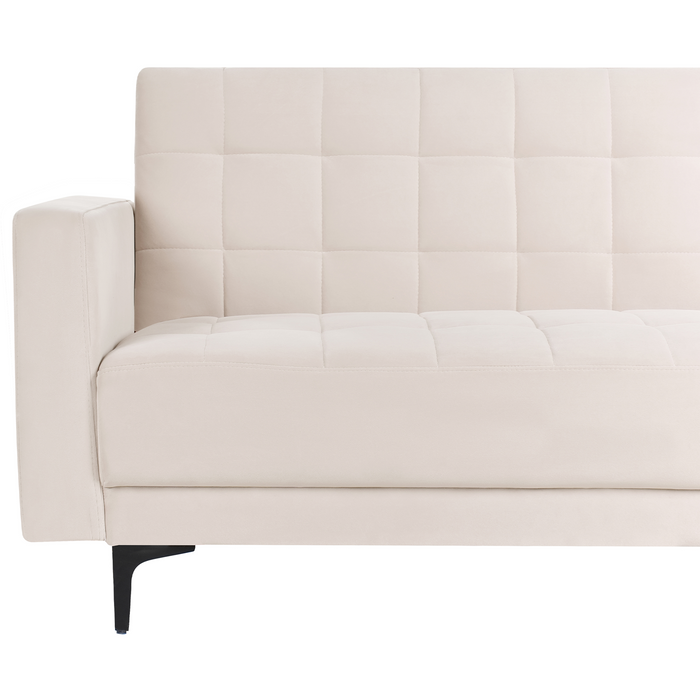 Beliani - ABERDEEN - Hoekbank - Lichtbeige - Linkszijdig - Fluweel