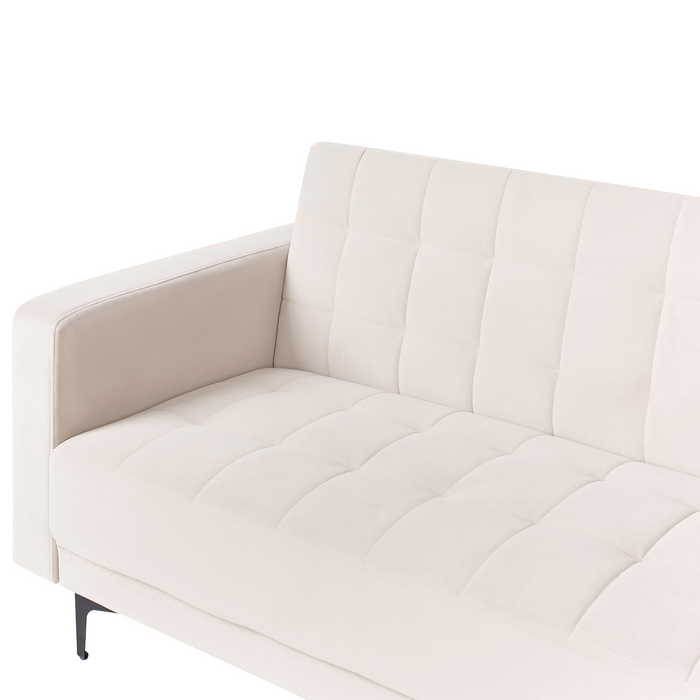 Beliani - ABERDEEN - Hoekbank - Lichtbeige - Linkszijdig - Fluweel